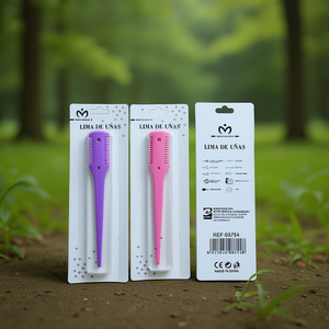 Lima de uñas, paquete de 24 unidades, color morado y rosa, para manicura y pedicura - Product Image 3