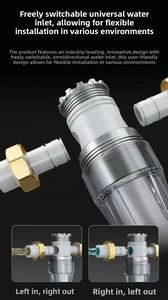 เครื่องกรองน้ำแบบหมุนสำหรับบ้านทั้งหลัง พร้อมที่ขูดตะกอน ใช้ซ้ำได้ ล้างทำความสะอาดได้ ระบบ<span class=keywords><strong>กรอง</strong></span>ล่วงหน้า สแตนเลส 316L ใช้งานได้ 5 ปี สำหรับครัวเรือน - Product Image 6