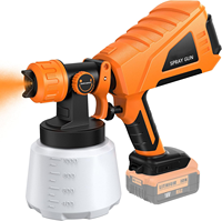 Semprotan cat elektrik, AKX-09B tanpa kabel baterai 20V 4ah 1000ml wadah pistol semprot cat elektrik untuk mengecat rumah