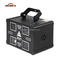 Projecteur laser 4 têtes avec LED rouges/jaunes, contrôle DMX512/sonore, indice de protection IP33, idéal pour les discothèques et les boîtes de nuit