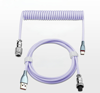 Câble de clavier Câble enroulé classique d'aviateur mécanique de PC de jeu Câble USB-C, prise personnalisée avec connecteur détachable