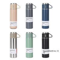 Ensemble de tasses cadeaux en acier inoxydable 304 à isolation sous vide haut de gamme, avec trois couvercles, logo personnalisé, style minimaliste moderne, pour bureau et entreprise