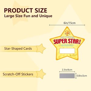 Tarjetas con Forma de Estrella, Premios para el Aula, Tarjetas Rasca y Gana Personalizadas para Niños, Haz Tu Propia Tarjeta Rasca y Gana - Product Image 2