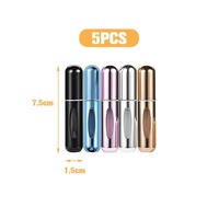 Flacon Pulvérisateur Cosmétique de Voyage Rechargeable et Recyclable 5 ml, Mini Vaporisateur de Parfum Portable en Cuir de Luxe