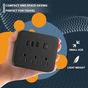 Multiprise certifiée CUL avec <span class=keywords><strong>USB</strong></span>, rallonge 3 prises, 3 ports <span class=keywords><strong>USB</strong></span>, multiprise avec protection contre les surtensions, prises multiples - Product Image 6