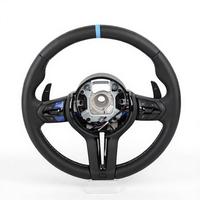 Volant sport en cuir pour F01 F10 F87 F80 F82 F15 E70 E90 E71 E60 X5 F25 - Design Motion, couleur de surpiqûre personnalisée