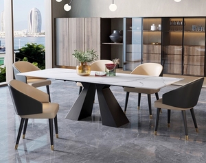 Foshan fabrika lüks yemek masası seti uzatılabilir sinterlenmiş taş çin mobilya ev yemek masası için - Product Image 2