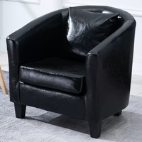 Fauteuil d'appoint moderne en similicuir PU, écologique et imperméable, pour salon, appartement, hôtel