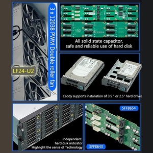 Zhenloong Lf24 श्रृंखला सर्वर केस 4u 24 बे रैकेमाउंट हॉट स्वैप/sata/<span class=keywords><strong>u</strong></span>.<span class=keywords><strong>2</strong></span> nvme 19 "इंच रैक भंडारण चेसिस बैकप्लेन के साथ - Product Image 5