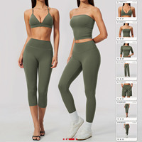 Nouvelle Collection : Ensemble de Sport Sans Bretelles pour Femme – Tenue de Yoga Moulante, Ultra-Élastique, Respirante, Effet Ventre Plat et Rehaussement des Fesses pour Fitness et Course à Pied