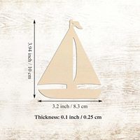 Tailai 40 pièces de voiliers en bois découpés au laser, décorations nautiques usinées par CNC, figurines de bateaux en bois artisanales