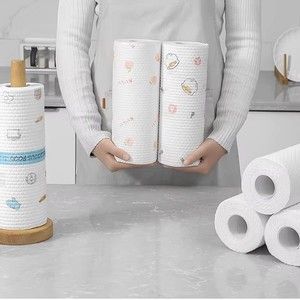 Rouleau de chiffons de nettoyage jetables, torchons jetables multi-usages, essuie-tout en papier résistants, lingettes réutilisables, chiffons de nettoyage - Product Image 3