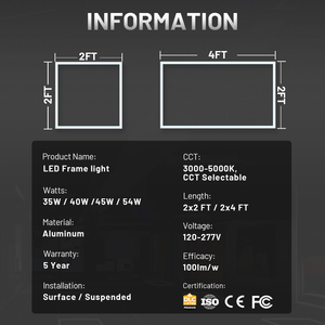 60x60 vuông 35W <span class=keywords><strong>45W</strong></span> 54W tiết kiệm năng lượng có thể điều chỉnh độ sáng 5cct Slim LED Đèn nền Trần Bảng điều khiển ánh sáng cho sử dụng thương mại văn phòng - Product Image 5