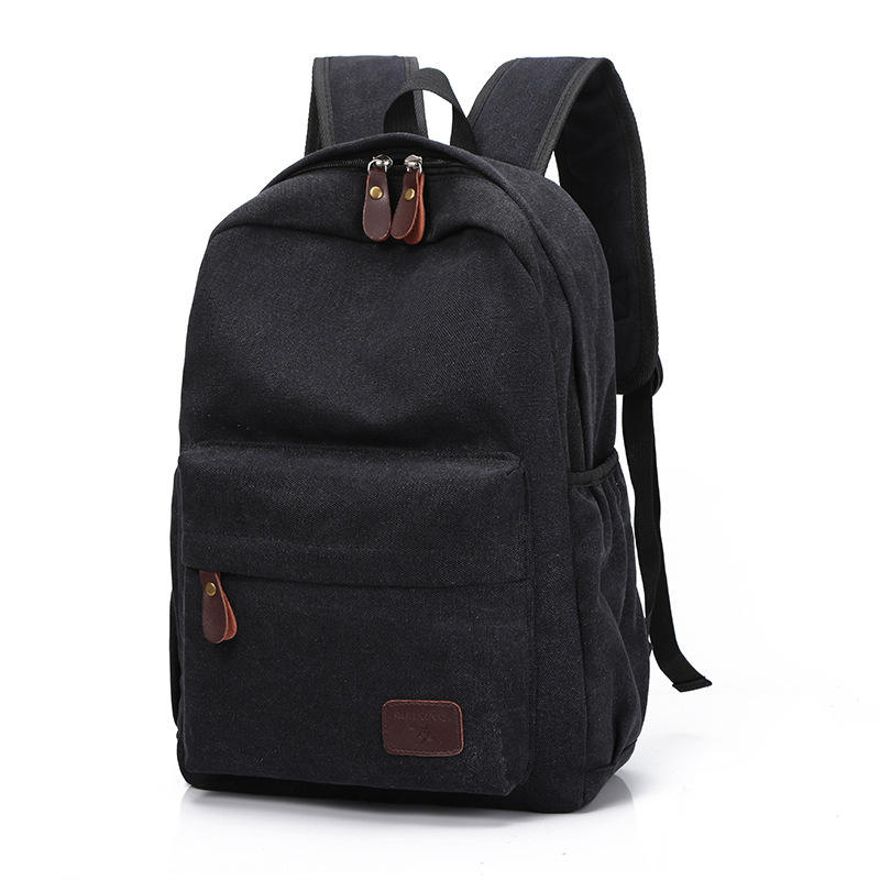 Unisex Oxford Cloth European American Retro Backpack Solid Color Curved ...