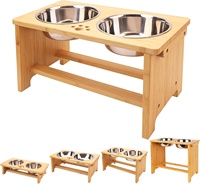 Support de gamelle en bambou pour chat et chien, distributeur de nourriture en bois pour animaux de compagnie, mangeoire en bambou pour animaux – Offre Spéciale