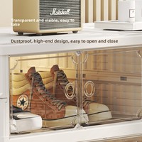 Boîte à chaussures pliable, armoire à chaussures intégrée, organisateur empilable, portes transparentes, montage rapide, étagère pour entrée, bottes, baskets