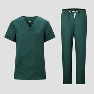E Mam Scrub all'ingrosso Scrub uniforme infermieristica imposta tuta chirurgica Scrub infermieristico medico per medici donne uniforme da infermiera tessuta