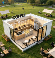 Café en conteneur maritime préfabriqué de 10/20 pieds, café modulaire portable en conteneur, design moderne pour usage extérieur, parc, villa, commerce de détail
