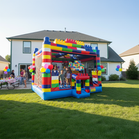 Combo gonflable Lego pour enfants, château gonflable en PVC avec mur d'escalade pour anniversaire