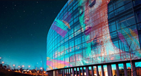 Écran de film LED holographique flexible en couleur pleine, adhésif haute transparence pour fenêtre en verre, mur vidéo holographique 3D intérieur 4K