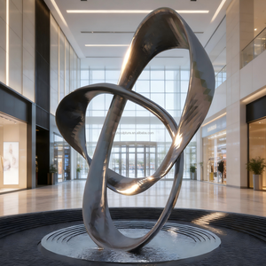 Sculptures Extérieures Personnalisées en Acier Inoxydable de Grande Taille, Surface Patinée/à Motifs de Pierre/Ressemblant à la <span class=keywords><strong>Rouille</strong></span>, Œuvres d'Art Métalliques de Haute Qualité - Product Image 6
