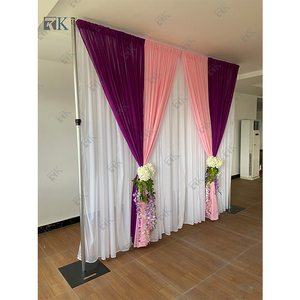 Adjustable double rods <b>curtain</b> pipe and <b>drape</b> for wedding - Product Image 4