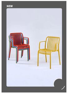 Nordic Contemporary Indoor/Outdoor Garden Furniture Stackable <b>Dining</b> <b>Armchair</b> Various Colors Made Durable Plastic for Hotels - Product Image 6