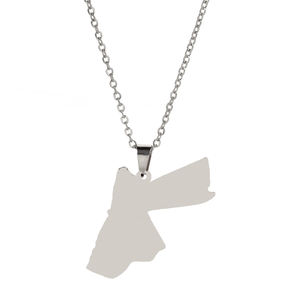 Collier en acier inoxydable en gros avec pendentif Hashemite de Jordanie plaqué or 18 carats - Product Image 5