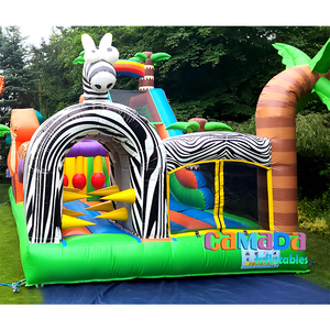 Parc d'attractions sur le thème de Fortnite, château gonflable pour enfants, château de saut gonflable géant, toboggans humides/secs pour fête d'anniversaire avec souffleur - Product Image 4