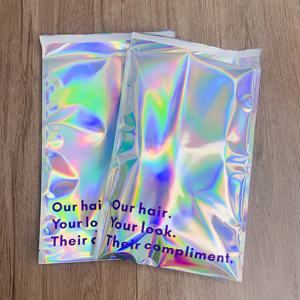 ซองพลาสติกโฮโลแกรมสีรุ้งแบบกำหนดเอง - ถุงจัดส่งสีรุ้งแบบปิดผนึกเองสำหรับต่อผมและผลิตภัณฑ์ความงาม - Product Image 3