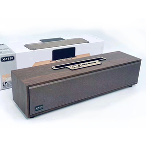 Doul2.5インチポータブル木製ワイヤレスホルダーBTスピーカー、FMラジオサポートTF/USB機能超低音ステレオ木製スピーカー - Product Image 5