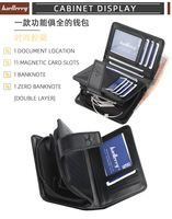Dompet Pria Berkualitas Tinggi Murah Bahan Kulit PU Minimalis Dompet Koin Pria Resleting Pengunci RFID Tipis Pendek Tahan Air