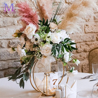 Support de fleurs rond en métal doré moderne MILE pour centre de table de mariage, décoration de 50 cm de diamètre