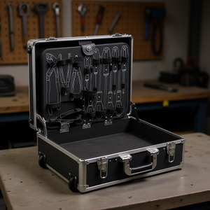 Valise à roulettes en aluminium JTMV avec insert en mousse pour le rangement et le transport d'outils - Product Image 3