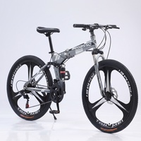Vélo de montagne pliable 24/26 pouces, 21/24/27/30 vitesses, cadre en acier à haute teneur en carbone, frein à disque double, vélo pour hommes et femmes