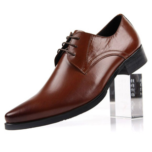 Chaussures habillées en cuir de vache véritable pour hommes, à bout pointu, imperméables, avec soutien de la voûte plantaire et empeigne en maille respirante – Idéales pour le bureau et la carrière - Product Image 1