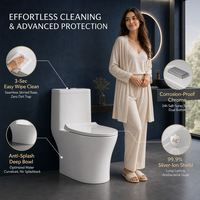 Toilette intelligente avec réservoir d'eau intégré, chasse d'eau automatique par capteur, en céramique, monobloc, pour salle de bain moderne