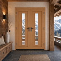 Porte en PVC résistant aux intempéries, design personnalisé à battants avec panneau de verre pour projets d'entrée de villas résidentielles et d'appartements