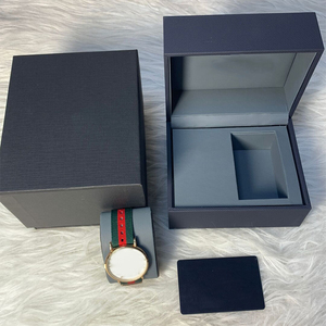 Luxury Custom Logo <b>Grey</b> Wood Watch <b>Box</b> Set-Durable Water Resistant Single-Slot Protective Packaging with Card & Certificate - Product Image 5