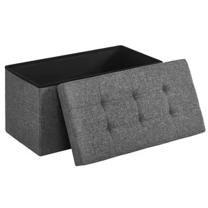 Meilleure Vente : <span class=keywords><strong>Pouf</strong></span> de Rangement Pliant 76 CM (30 Pouces), Siège Rembourré, Coffre de Rangement, Repose-Pieds pour Salon - Product Image 3
