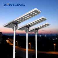 Lampadaire solaire LED tout-en-un intégré pour chantier de construction, 60W-150W, IP65/IP66, étanche, avec capteur et télécommande