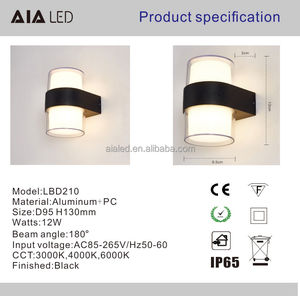 Manufacturer Circular Aluminum External <strong>Black</strong> Wall <strong>Light</strong> Fixture Exterior Wall Lighting <strong>Fitting</strong> Outside Led Wall Lamps for Hotel - Product Image 4
