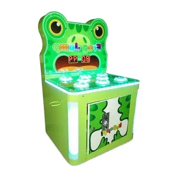 Jetonlu Arcade oyun çılgın kurbağa çekiç çocuklar için bir köstebek vurmak oyun makinesi