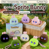 Jouet en peluche lapin IA de haute qualité, interactif vocal intelligent, yeux LED animés, fourrure douce, cadeau réconfortant pour enfants