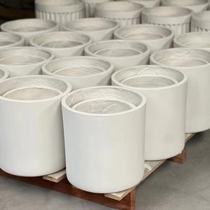Grande jardinière intérieure et extérieure en fibre de verre, grands pots de fleurs de jardin, pots de plantes artificielles - Product Image 6
