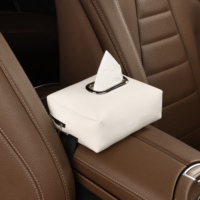 Porte-mouchoirs de voiture en cuir souple, boîte à mouchoirs de luxe pour pare-soleil, accoudoir, compatible avec BMW, Toyota, Honda, ajustement universel