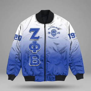 เสื้อแจ็คเก็ตบอมเบอร์กันน้ำ ระบายอากาศได้ดี สำหรับฤดูหนาว รุ่น Zeta Phi Beta IA-303 แบบ unisex คอตั้ง ผลิตจากผ้าวูล/วิสโคส ด้านนอกบุด้วยโพลีเอสเตอร์ - Product Image 3