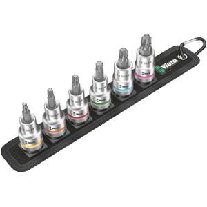 WERA - 05003997001 1/2 ''TORX®Jeu de douilles avec fonction de maintien (6 pièces) -ENSEMBLES DE CLIQUET ET DE DOUILLES EAN 4013288204882 1/2" - Product Image 1