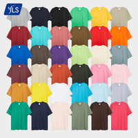 YLS impression à la demande t-shirt homme 100 coton broderie personnalisée Chenille Logo Mans t-shirts Slimfit