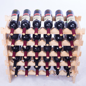 Wooden Wine <b>Rack</b> 30 39 Bottle Capacity Solid Wood Display Stand For Home <b>Kitchen</b> - Product Image 4